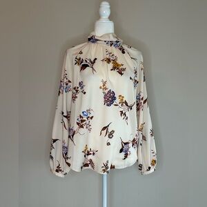 Ann Taylor Cream Floral Blouse